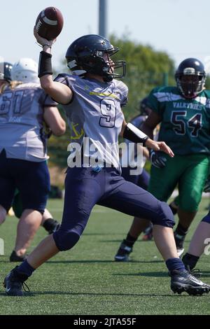 Cardiff Valkyries gegen Portsmouth Dreadnoughts, National Women's American Football League Stockfoto