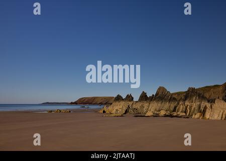 Marloes Strand bei Sonnenaufgang Stockfoto