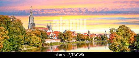 Blick über Ulm, Baden-Württemberg, Deutschland Stockfoto
