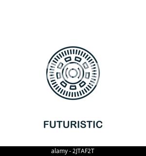 Futuristische Ikone. Einfaches Liniensymbol für Vorlagen, Webdesign und Infografiken Stock Vektor