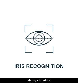 Symbol für die Iriserkennung. Einfaches Liniensymbol für Vorlagen, Webdesign und Infografiken Stock Vektor