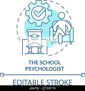 Schule Psychologe türkis Konzept Ikone Stock Vektor