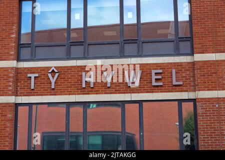 Ty Hoywel, Assembly Building, Cardiff Bay, Cardiff, South Wales, VEREINIGTES KÖNIGREICH. Stockfoto