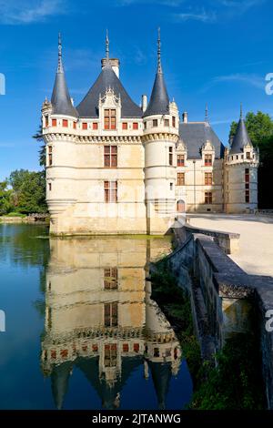 Chateau d'Azay le Rideau. Loire-Tal. Frankreich. Stockfoto