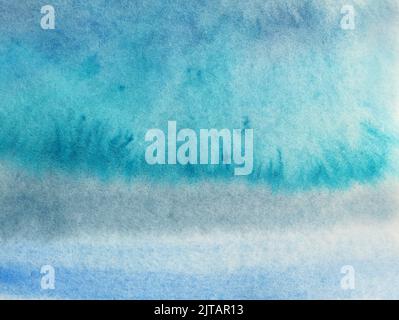 Hellblau Aquarell handgemalte Kunst Hintergrund für Design Abstrakte Aquarell Textur Hintergrund. Handbemalte Illustration. Aquarell Wash blau A Stockfoto