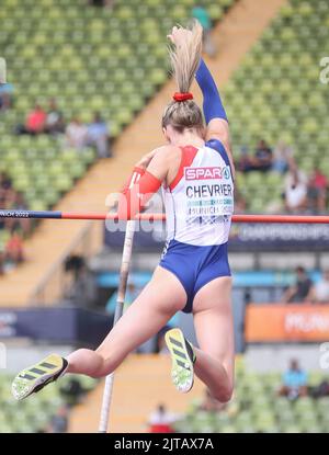 Margot Chevrier aus dem französischen Stabhochsprung der Frauen während der Leichtathletik-Europameisterschaften 2022 am 15. August 2022 in München - Foto Laurent Lairys / DPPI Stockfoto