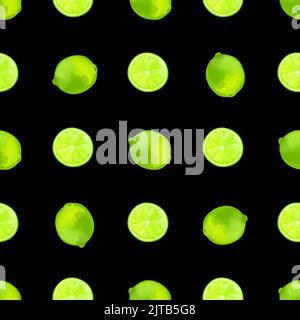Geometrisches nahtloses Muster mit limes iIlustration auf schwarzem Hintergrund Stock Vektor