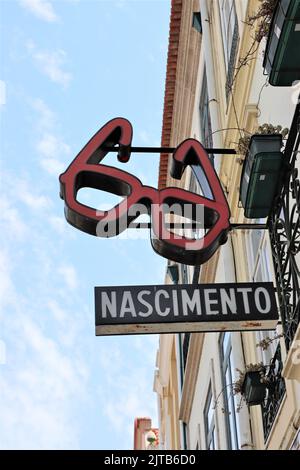 Geschäft Schild im Stadtzentrum von Aveiro Stockfoto