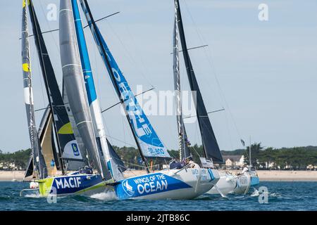 Alexis Thomas, La Charente Maritime während des La Solitaire du Figaro 2022, Etappe 2, Monohull Beneteau 3 Segelrennen, Start am 28. August 2022, Port-la-Foret - Royan, Frankreich - Foto Nicolas Pehe / DPPI Stockfoto