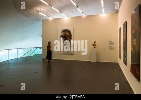 Im Museum de Fundatie: Neoklassischer Palast mit futuristischer Erweiterung auf dem Dach und einer internationalen Kunstsammlung in Zwolle, Niederlande. Stockfoto