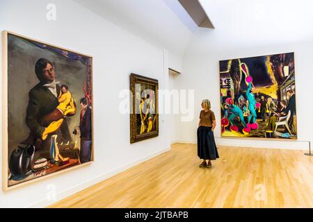 Im Museum de Fundatie: Neoklassischer Palast mit futuristischer Erweiterung auf dem Dach und einer internationalen Kunstsammlung in Zwolle, Niederlande. Stockfoto