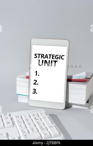 Konzeptunterschrift Strategic Unitprofit Center konzentriert sich auf das Produktangebot und das Marktsegment. Business Idea Profit Center mit Fokus auf Produkt Stockfoto