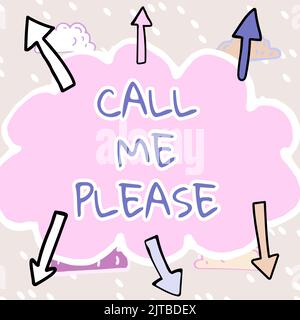 Schreiben mit Text Call Me Please. Geschäftsidee Bitte um Kommunikation per Telefon zu sprechen über etwas Geschäftsfrau Holding Brief und Stockfoto