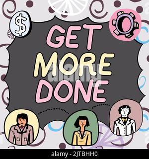 Handschriftliche Texte Mehr erledigen. Wort geschrieben auf Checkliste organisiertes Zeitmanagement Starten harte Arbeit Handeln Sie mehrere Köpfe mit Zahnrädern zeigen Technologie Stockfoto