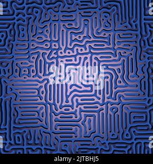 Nahtloses Vektormuster. Abstrakt organisch stilvolle Textur mit glatten natürlichen Labyrinth. Sich wiederholende Korallen und Gehirn bilden kachelbaren Hintergrund. Stock Vektor