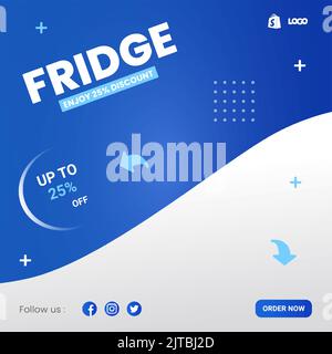 Instagram-Posts mit hellem Design für den Verkauf von Geräten in Blautönen Stock Vektor