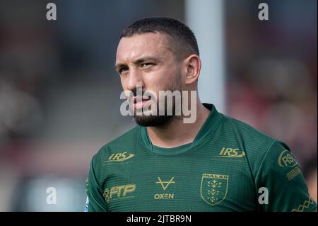 Kingston upon Hull, Großbritannien. 29. August 2022. Elliot Minchella #17 von Hull KR während des Spiels in Kingston upon Hull, Vereinigtes Königreich am 8/29/2022. (Foto von James Heaton/News Images/Sipa USA) Quelle: SIPA USA/Alamy Live News Stockfoto