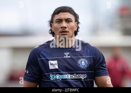 Patrick Mago #10 von Wigan Warriors während des Vormatches Stockfoto