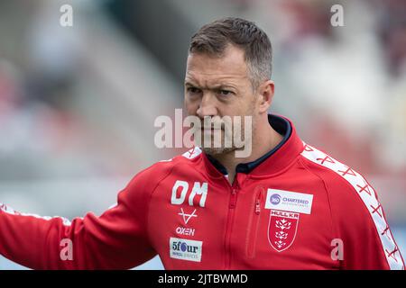 Kingston upon Hull, Großbritannien. 29. August 2022. Daniel McGuire Cheftrainer von Hull KR während des Spiels in Kingston upon Hull, Vereinigtes Königreich am 8/29/2022. (Foto von James Heaton/News Images/Sipa USA) Quelle: SIPA USA/Alamy Live News Stockfoto