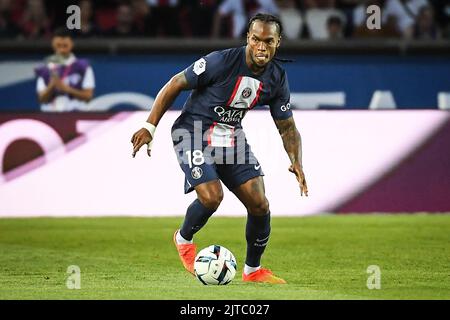 Renato SANCHES von PSG während des Fußballspiels der französischen Ligue 1 zwischen Paris Saint-Germain und AS Monaco am 28. August 2022 im Stadion Parc des Princes in Paris, Frankreich - Foto: Matthieu Mirville/DPPI/LiveMedia Stockfoto