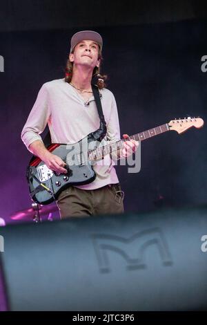 Turin Italien. 28. August 2022. Die amerikanische Band DIIV spielt live auf der Bühne des Spazio 211 während des 'Todays Festival 2022'. Stockfoto