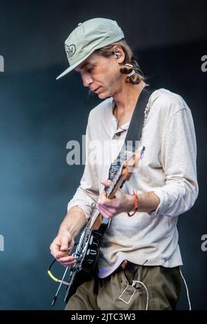 Turin Italien. 28. August 2022. Die amerikanische Band DIIV spielt live auf der Bühne des Spazio 211 während des 'Todays Festival 2022'. Stockfoto