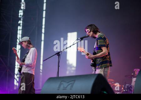 Die amerikanische Band DIIV spielt live auf dem heutigen Festival in Turin Stockfoto