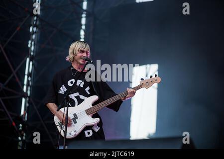 Die amerikanische Band DIIV spielt live auf dem heutigen Festival in Turin Stockfoto