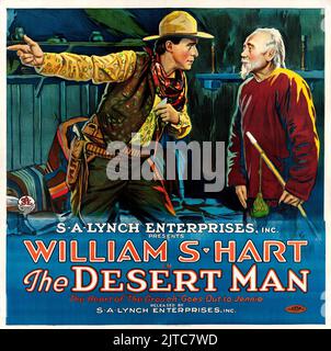 Old Western Movie - Vintage Filmposter - der Wüstenmensch (S.A. Lynch, 1917) William S. Hart Stockfoto