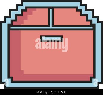Schatzkiste mit Pixelkunst Stock Vektor