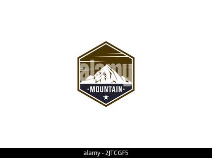 Ein Vektor des Berg-Logos auf weißem Hintergrund Stock Vektor