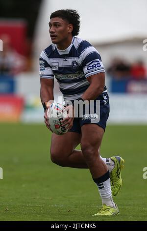 Patrick Mago #10 von Wigan Warriors in Aktion während des Spiels in, am 8/29/2022. (Foto von David Greaves Fotos/ Via/News Images/Sipa USA) Quelle: SIPA USA/Alamy Live News Stockfoto
