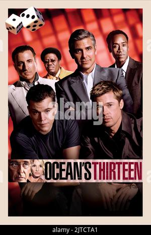 ANDY GARCIA, MATT DAMON, BERNIE MAC, GEORGE CLOONEY, BRAD PITT, DON CHEADLE, OCEAN'S THIRTEEN, 2007 Stockfoto