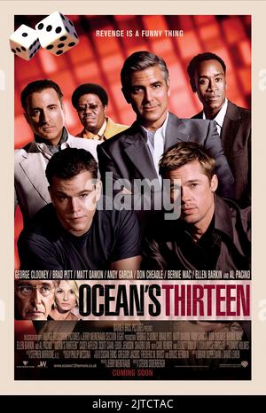 ANDY GARCIA, MATT DAMON, BERNIE MAC, GEORGE CLOONEY, BRAD PITT, DON CHEADLE, OCEAN'S THIRTEEN, 2007 Stockfoto