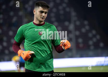 Reggio Calabria, Italien. 28. August 2022. Aglietti Tommaso Porträt während Reggina 1914 gegen FC Sudtirol, Italienisches Fußballspiel der Serie B in Reggio Calabria, Italien, August 28 2022 Quelle: Independent Photo Agency/Alamy Live News Stockfoto