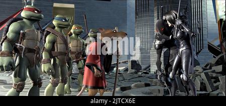 RAPHAEL, LEONARDO, MICHELANGELO, DONATELLO, SPLITTER, FOOT CLAN, KARAI, TMNT, 2007 Stockfoto