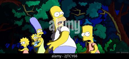 LISA, MAGGIE, MARGE, HOMER, BART SIMPSON, DER SIMPSONS-FILM, 2007 Stockfoto