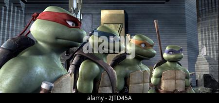 RAPHAEL, LEONARDO, MICHELANGELO, DONATELLO, TMNT, 2007 Stockfoto