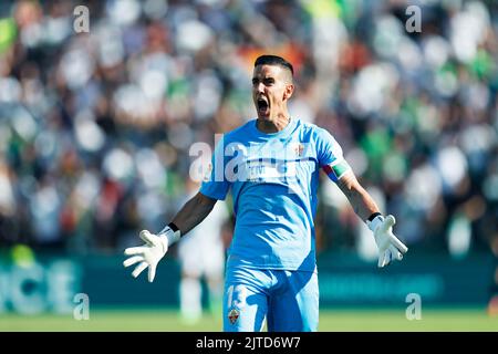 Elche, Alicante, Spanien. Kredit: D. 27. Aug, 2022. Edgar Badia (Elche CF) Fußball/Fußball : Spanisches 'La Liga Santander'-Spiel zwischen Elche CF 0-1 Real Sociedad im Stadion Martinez Valero in Elche, Alicante, Spanien. Quelle: D .Nakashima/AFLO/Alamy Live News Stockfoto