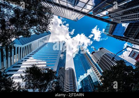 Brisbane, Queensland, Australien - aufrechte Aussicht auf die modernen Bürogebäude der Stadt Stockfoto