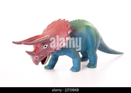 Spielzeug Dinosaurier isoliert auf weißem Hintergrund Stockfoto