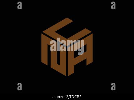 UNA Initial Monogram Letter NAU NAC Logo Design Vektor Vorlage Brief NAU Logo Design Stock Vektor