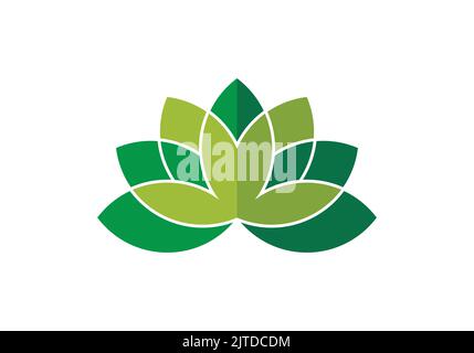 Florale Öko Blätter Symbol Logo Design Bio Vegane Blätter Stock Vektor