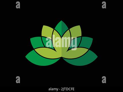 Florale Öko Blätter Symbol Logo Design Bio Vegane Blätter Stock Vektor