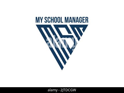 MSM My School Manager Initial Monogram Letter m s m Logo Design Vektorvorlage M S M Letter Logo Design Stock Vektor