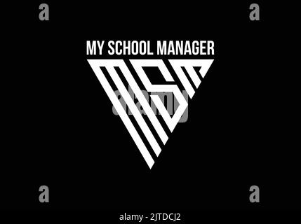 MSM My School Manager Initial Monogram Letter m s m Logo Design Vektorvorlage M S M Letter Logo Design Stock Vektor