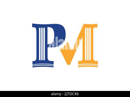 PM Initial Monogram Letter PM Logo Design Vektor Vorlage PM Letter Logo Design Stock Vektor