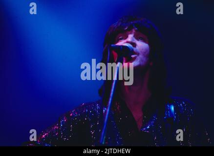 The Hollies, britische Pop und Rock Band, mit Sänger Terry Sylvester in der ARD-Musiksendung: Pop 79, Deutschland, 1979. The Hollies, britische Rock- und Pop-Band mit Sänger Terry Sylvester, TV-Auftritt in Deutschland, 1979. Stockfoto