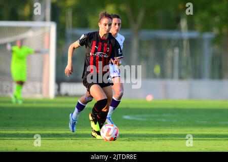 Mailand, Italien. 28. Aug, 2022. M während AC Mailand - ACF Fiorentina, 1. Turn of Serie A Femminile Tim 2022/23 in Centro P. Vismara - Puma House of Football, Mailand, Lombardei, Italien, 28/08/22 Credit: Independent Photo Agency/Alamy Live News Stockfoto