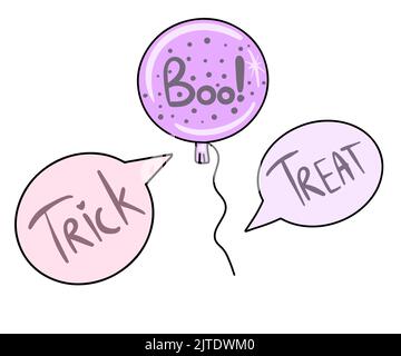 Vektor-Illustration Niedlichen Satz von halloween-Icons in flachen Stil. Leckereien oder Tricks. Stock Vektor